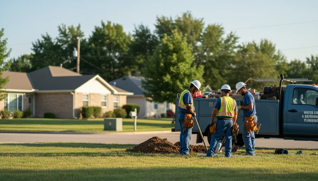 Residential water line and bathroom plumbing service in Sterling, OK